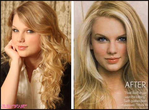 Curly Hair to Straight for Taylor Swift